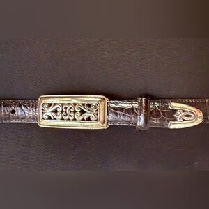 Brighton Black Leather Belt with Silver Buckle